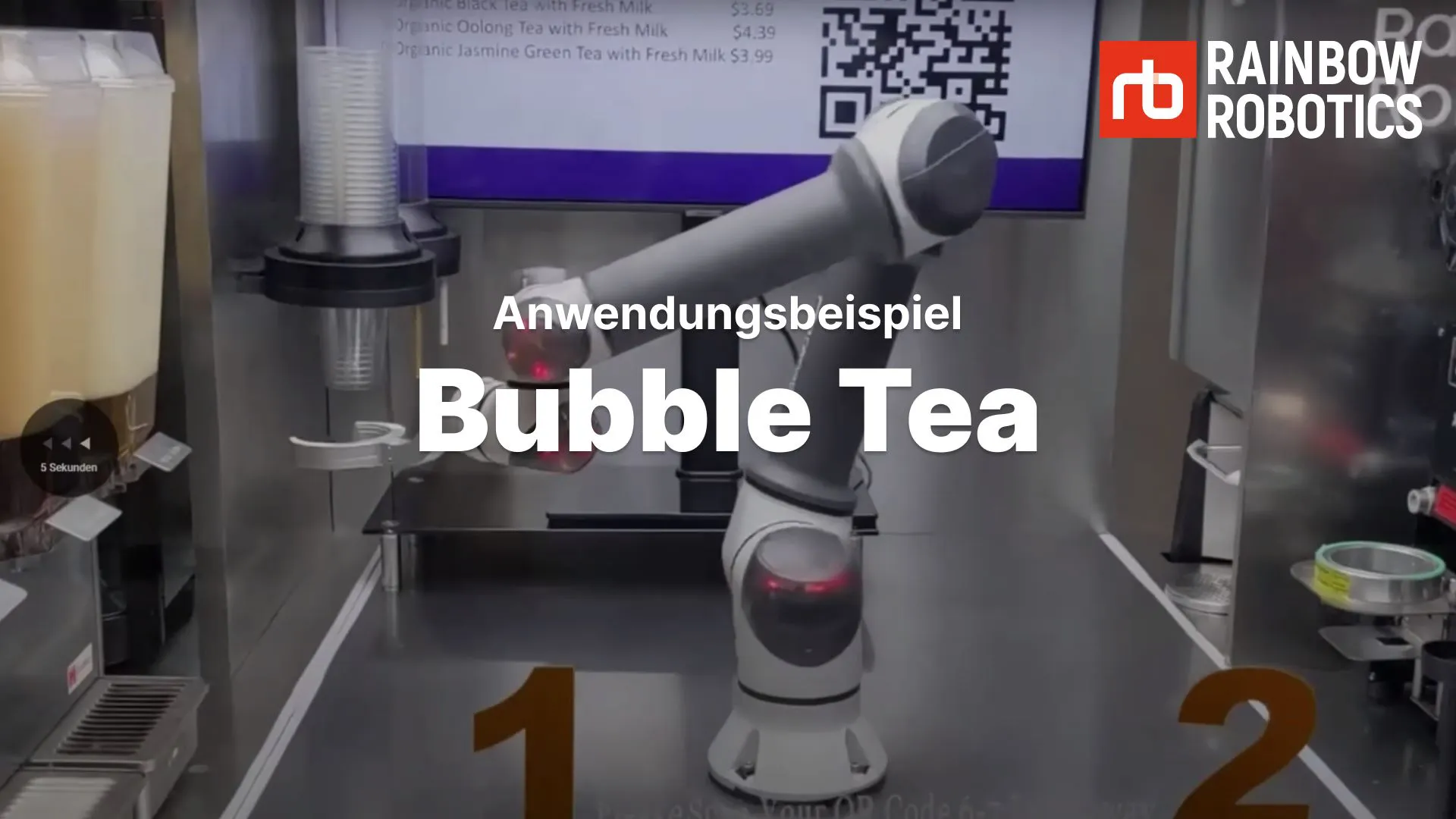 Thumbnail of Bubble Tea example application of Rainbow Robotics Cobots