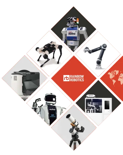 Company profile and products like HUBO from Rainbow Robotics.