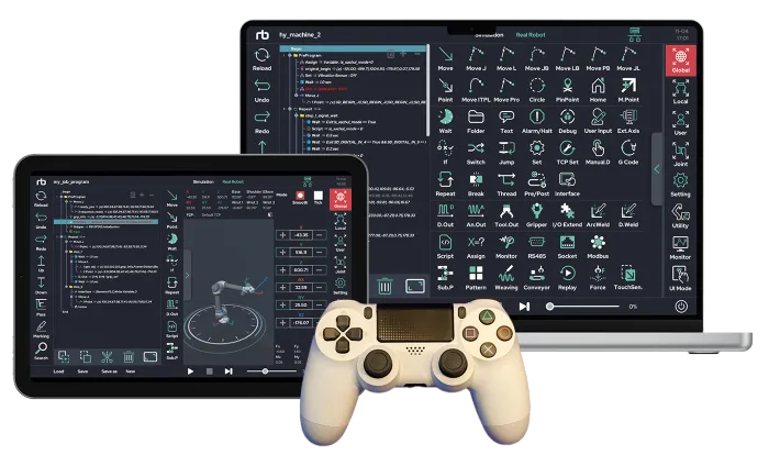 Teach-Pendant and software to program Rainbow Robotics Cobots.