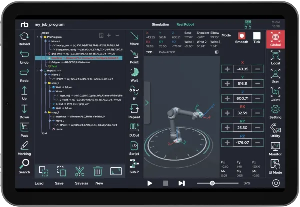 Teach-Pendant option for Rainbow Robotics Cobots.